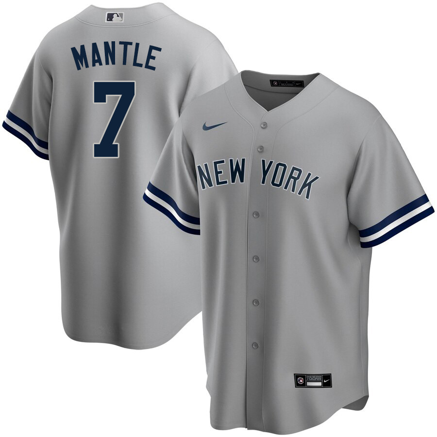 2020 Nike Men #7 Mickey Mantle New York Yankees Baseball Jerseys Sale-Gray